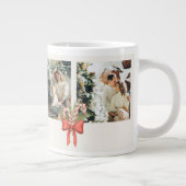 Modern Three-Photo Holiday Family Collage Jumbo-Tasse (Rechts)