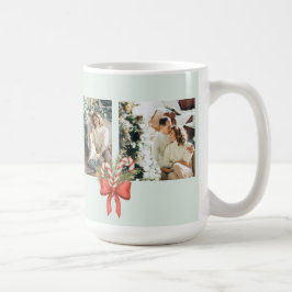 Modern Three-Photo Holiday Family Collage Kaffeetasse