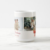 Modern Three-Photo Holiday Family Collage Kaffeetasse (Mittel)