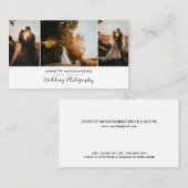 Modern Three Photo Wedding Photography Visitenkarte (Vorne/Hinten)