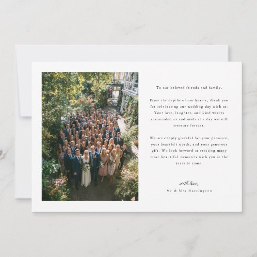 Modern Three Photo Wedding Thank You Card Dankeskarte (Rückseite)