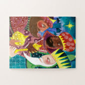 Modern Three Wise Men Könige mit Stern und Geschen Puzzle (Horizontal)