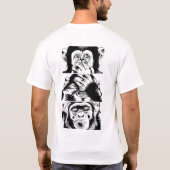 Modern Three Wise Monkeys Graphic T-Shirt  (Rückseite)