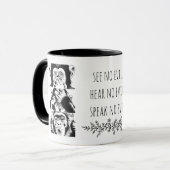 Modern Three Wise Monkeys Graphic T-Shirt  Tasse (Vorderseite Links)