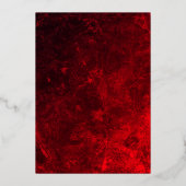 Modern Tiara Floral Red Gold Quinceanera Foil Invi Folieneinladung (Rückseite)