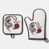 Modern Tiger Graphic Art Ofenhandschuh & Topflappen-Set (Vorderseite)