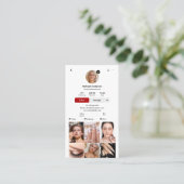 Modern TikTok Influencer QR Code & Socials Visitenkarte (Stehend Vorderseite)
