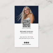 Modern TikTok Influencer QR Code & Socials Visitenkarte (Rückseite)