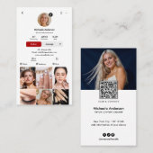 Modern TikTok Influencer QR Code & Socials Visitenkarte (Vorne/Hinten)