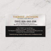 Modern Tiling Services Black Marble Tile Collage Visitenkarte (Rückseite)