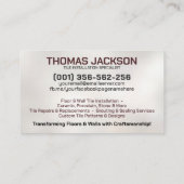 Modern Tiling Services Black Marble Tile Collage Visitenkarte (Rückseite)