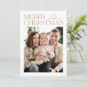 Modern Toffee Frohe Weihnachten Foto (Stehend Vorderseite)