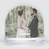 Modern Together Forever Typography Couples Photo  Schneekugeln (Rückseite)