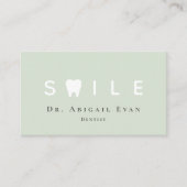 Modern Tooth Icon Professional Sage Green Dentist Visitenkarte (Vorderseite)