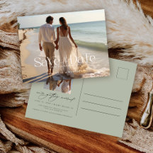 Modern Topography Full Photo Wedding Save The Date