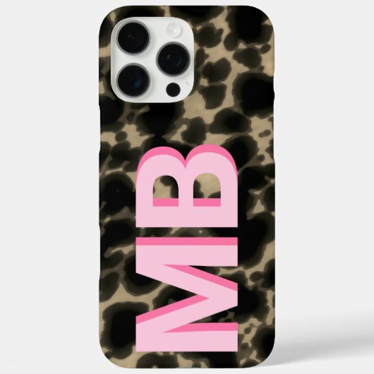 Modern Tortoiseshell Monogram Case-Mate iPhone Hülle (Rückseite)