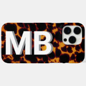 Modern Tortoiseshell Monogram Case-Mate iPhone Hülle (Rückseite (Horizontal))