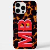 Modern Tortoiseshell Monogram Case-Mate iPhone Hülle (Rückseite)