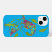 Modern Toucan Art with Plants Turquoise Phone Case iPhone Hülle (Rückseite (Horizontal))