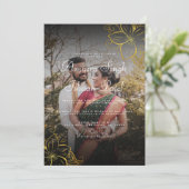 Modern & Traditional Gold Mehndi Indian Wedding Einladung (Stehend Vorderseite)