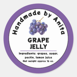 Modern Traubenkerne oder Jelly Canning Jar Label Runder Aufkleber