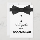 Modern Trauzeuge Bow Brush Script Request Einladung (Vorderseite)