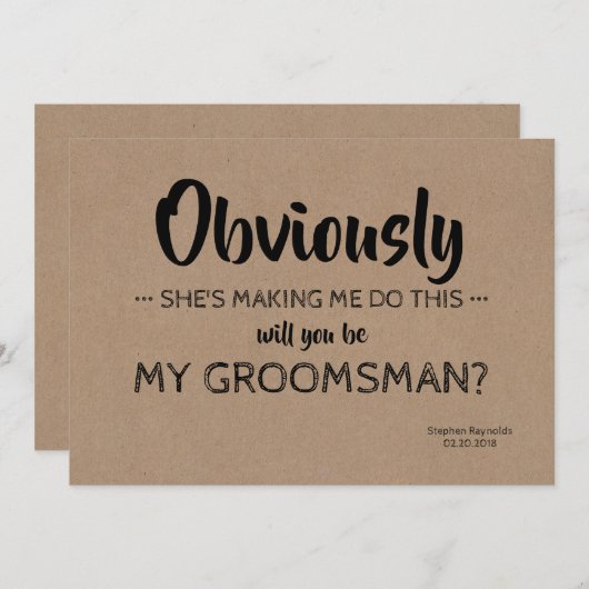 Modern | TRAUZEUGE | TRAUZEUGE Funny Vorschlag Einladung (Vorne/Hinten)