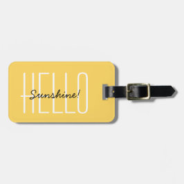 Modern Travel Hello Sunshine Typografy Yellow Gepäckanhänger