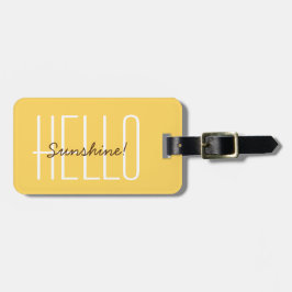Modern Travel Hello Sunshine Yellow Typografy Gepäckanhänger