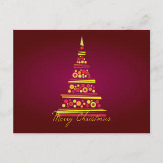 Modern Tree Christmas Postcard Feiertagspostkarte