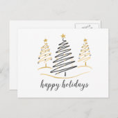 Modern Trends Holiday Trees Feiertagspostkarte (Vorne/Hinten)