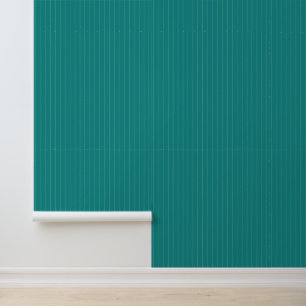 Modern Trendy 1" Pinstripe Dark Aquamarin Blue Tapete