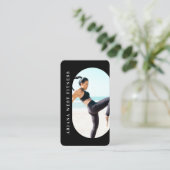 Modern & Trendy 2 Photo Personal Fitness Trainer Visitenkarte (Stehend Vorderseite)