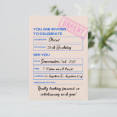 Modern, Trendy, 30th Birthday Invitation Einladung (Stehend Vorderseite)