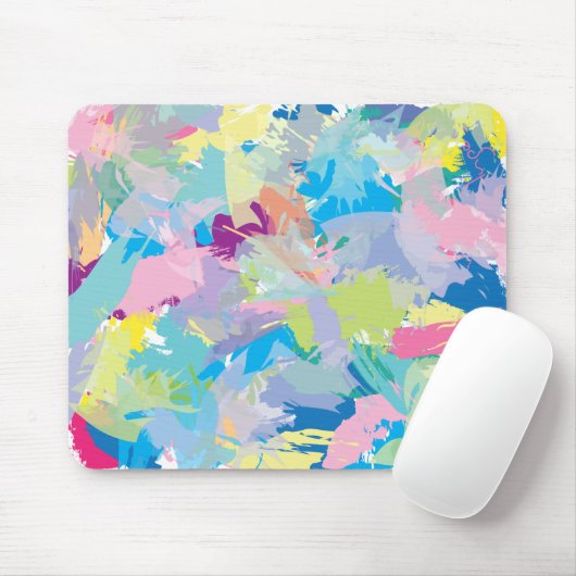 Modern Trendy Abstract Art, Fun Colorful Desk Mat Mousepad (Mit Mouse)