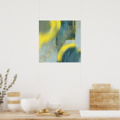 Modern Trendy Abstract Golden Art Dark Green Color Poster (Küche)