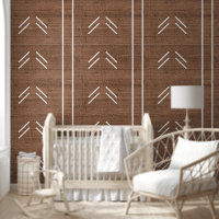 Modern Trendy African Mudcloth Rustic Brown