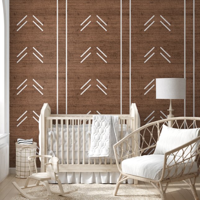 Modern Trendy African Mudcloth Rustic Brown Tapete (Kinder)