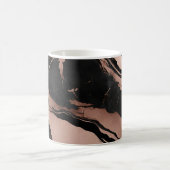 Modern Trendy Black Rose Gold Marble Kaffeetasse (Mittel)