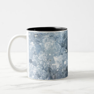 Modern Trendy Blue Celestite Crystal Agate Geode Zweifarbige Tasse