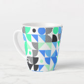 Modern trendy Blue Mint Green Geometric Milchtasse (Linke Ecke)