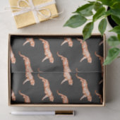 Modern Trendy Bright Orange Tiger on Black Seidenpapier (Geschenk)