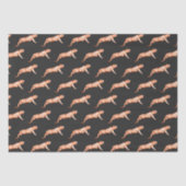Modern Trendy Bright Orange Tiger on Black Seidenpapier (Vorderseite)