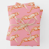 Modern trendy Bright Orange Tiger on Pink Geschenkpapier Set (Beispiel)