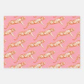 Modern trendy Bright Orange Tiger on Pink Geschenkpapier Set (Vorderseite)