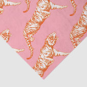 Modern trendy Bright Orange Tiger on Pink Seidenpapier (Detail)
