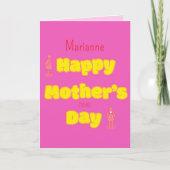 Modern Trendy Bright Pink Happy Mother's Day  Karte (Vorderseite)