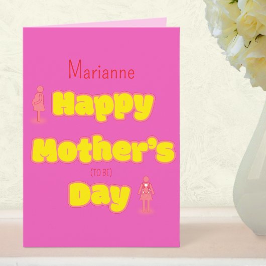 Modern Trendy Bright Pink Happy Mother's Day  Karte