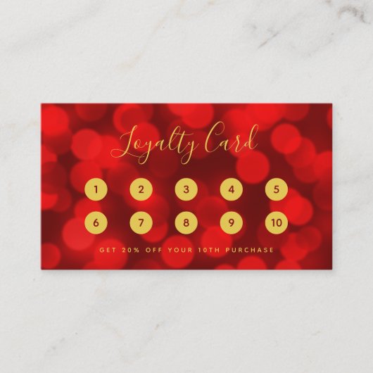 Modern Trendy Calligraphy Ruby Red Bokeh Lights Treuekarte (Vorderseite)