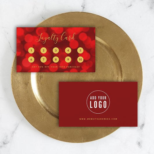 Modern Trendy Calligraphy Ruby Red Bokeh Lights Treuekarte